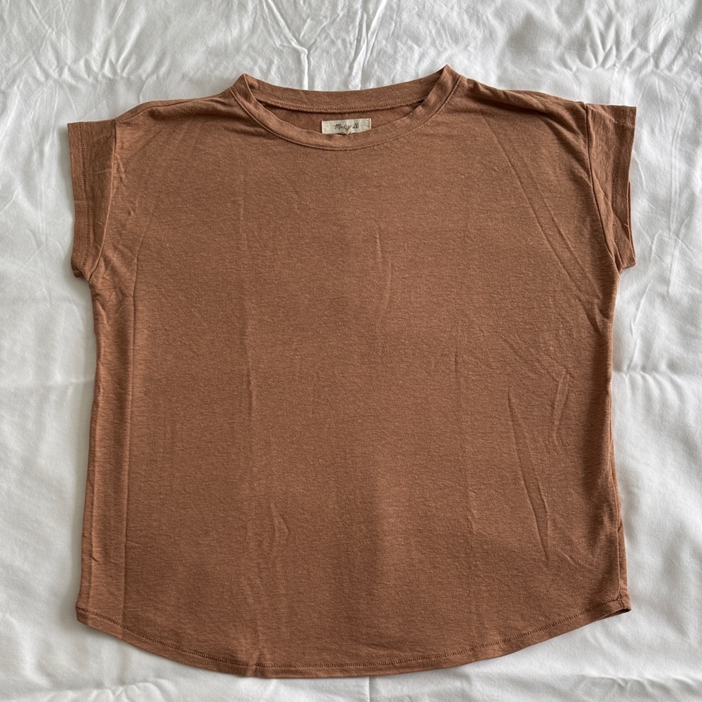 Madewell Dusty Rose Linen Tee